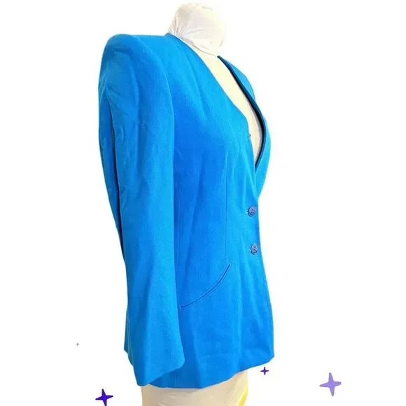 Kasper Vintage Long Blazer Sz. 6 Lined 2-Button Front Wool Career - Picture 8 of 13